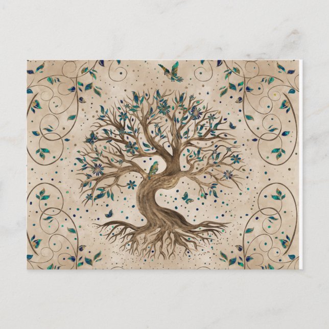 Postal Árbol de vida - Yggdrasil (Anverso)