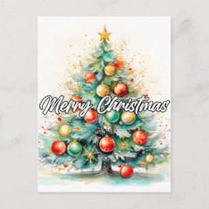 Postal Árbol decorativo de feriado navideño