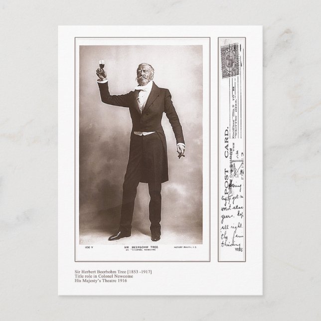 Postal Árbol del actor Herbert Beerbohm (Anverso)