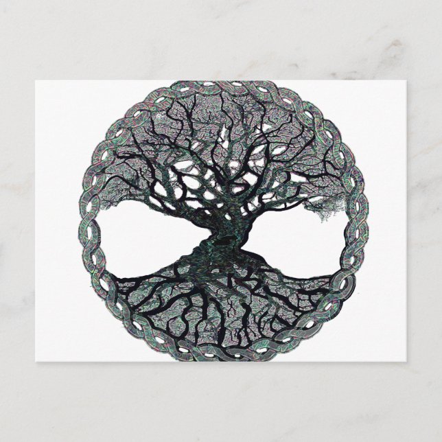 Postal Árbol del círculo vicioso de la vida (Anverso)