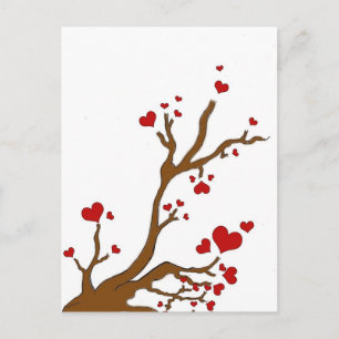 Postal árbol del corazón