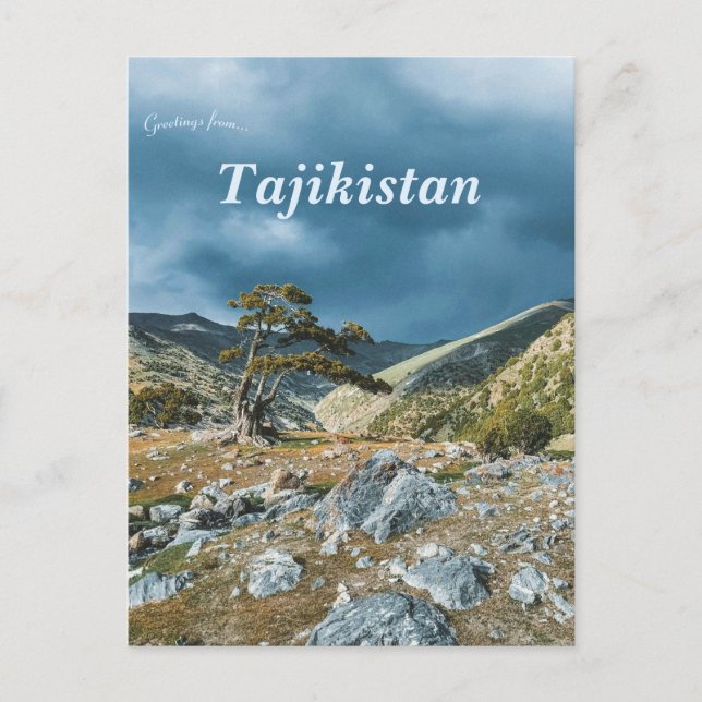 Postal Árbol en montañas de fann en Tayikistán (Anverso)