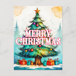 Postal Árbol estacional decorativo de Navidad