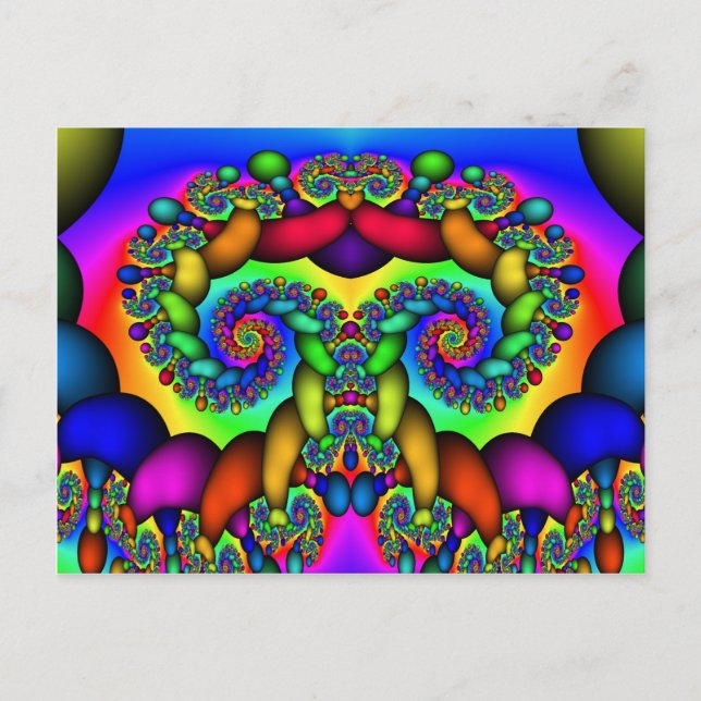 Postal Árbol fractal de vida (Anverso)