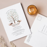 Postal Árbol genealógico anual de la unión familiar<br><div class="desc">Con un árbol familiar de acuarela,  esta bonita plantilla minimalista de invitación a reuniones familiares es fácil de personalizar y está lista para agregar los detalles de la reunión familiar anual de este año. Puede hacer clic en el botón "Personalizar" para agregar su evento de reunión.</div>