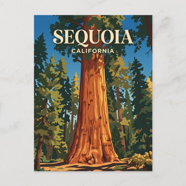 Postal Árbol General Sherman, Parque Nacional Sequoia EE. (Anverso)