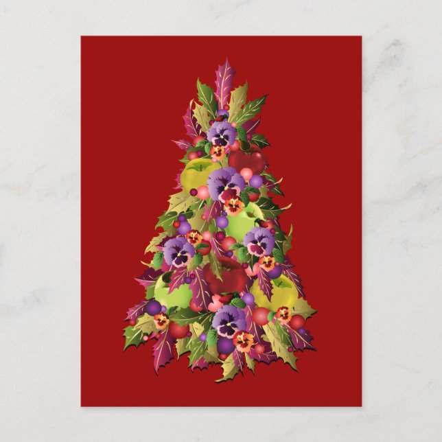 Postal Árbol huelguista con manzanas y panes (Anverso)