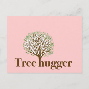 Postal Árbol Hugger con ilustracion de árbol