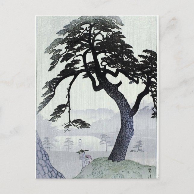 Postal Árbol japonés vintage (Anverso)