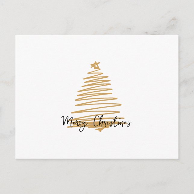 Postal Árbol minimalista de Navidad Feliz Navidad (Anverso)