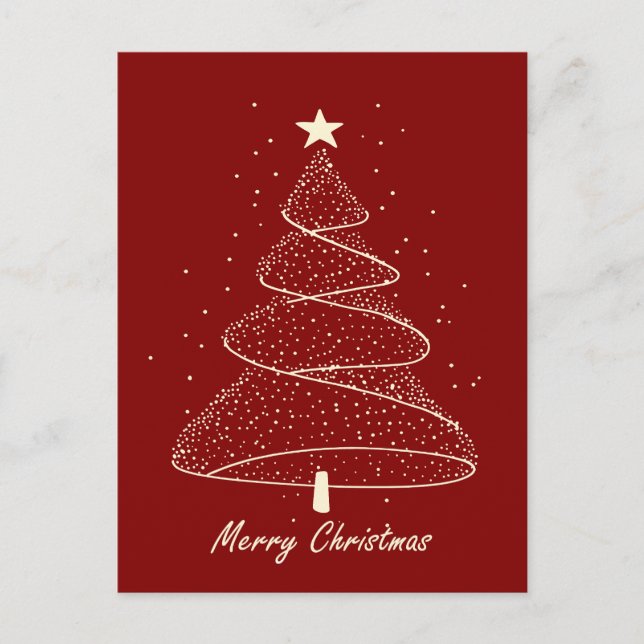 Postal Árbol Minimalista moderno de Navidad (Anverso)