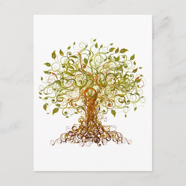 Postal Árbol modernista colorido 13 (Anverso)