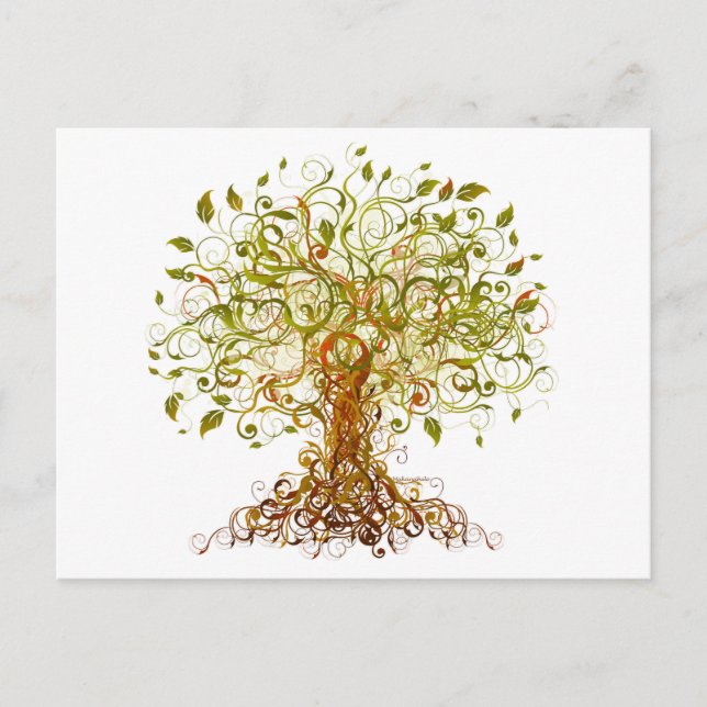 Postal Árbol modernista colorido 13 (Anverso)