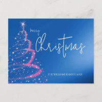 Árbol moderno de Navidad azul eléctrico