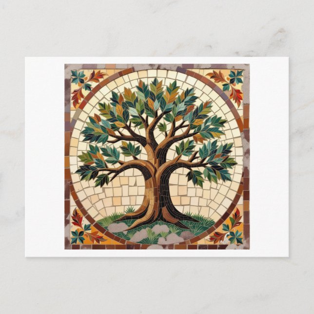 Postal Árbol mosaico (Anverso)