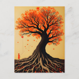 Postal Árbol Naranja surrealista