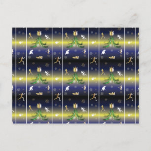 Postal Árbol navideño de corredor - Chicas corriendo