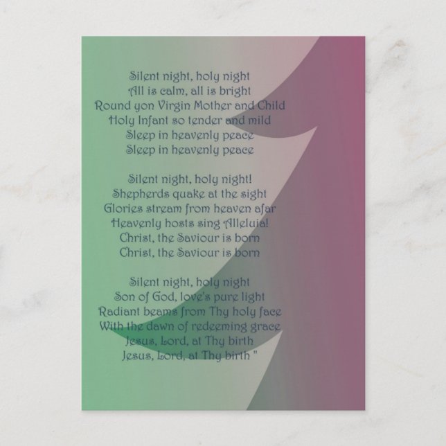 Postal Árbol nocturno silencioso (Anverso)