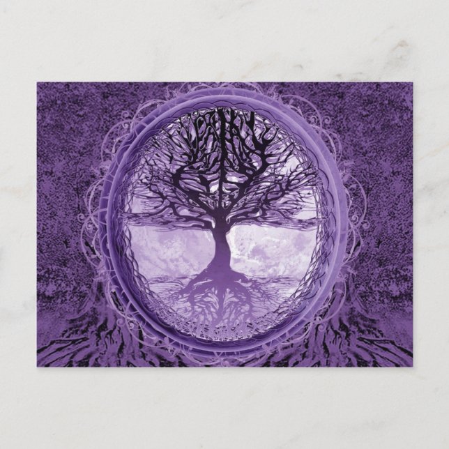 Postal Árbol pacífico en morado (Anverso)