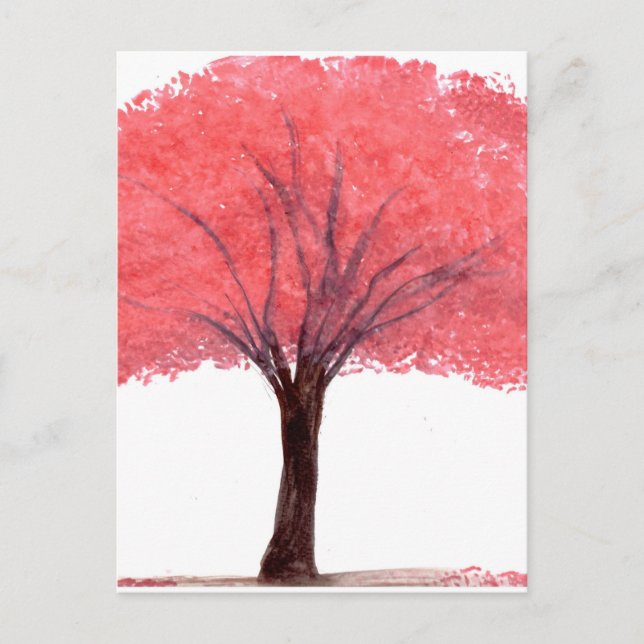 Postal Árbol rosa (Anverso)