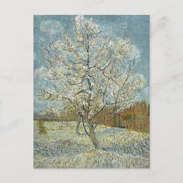 Postal Árbol rosa de Vincent Van Gogh (Anverso)