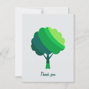 Postal Árbol verde moderno geométrico Minimalista persona
