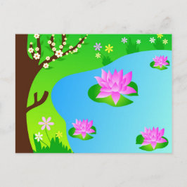 Postal Árbol y estanque - Postcard