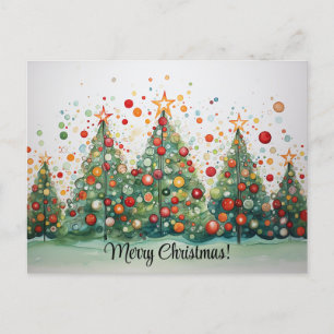 Postal Árboles con la mano para navidad