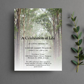 Postal Árboles conmemorativos de celebración de la vida