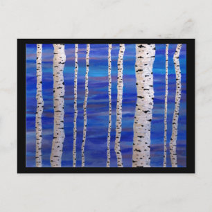 Postal árboles de abedul