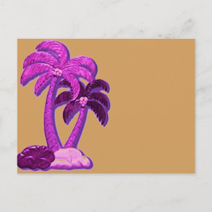 Postal Árboles de coco morado