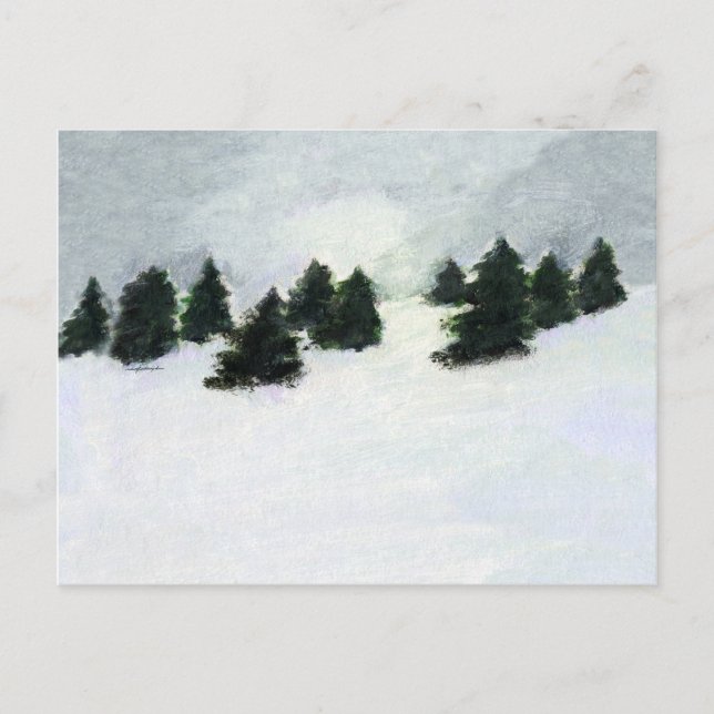 Postal Árboles de invierno (Anverso)