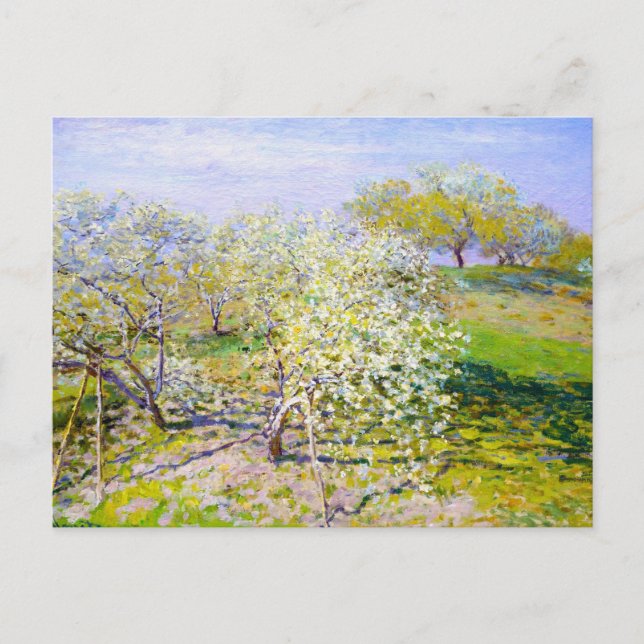 Postal Árboles de manzana en flor, Claude Monet de 1873 (Anverso)