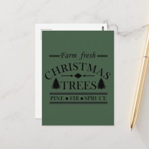 Postal Árboles de Navidad de pino frescos de granja moder