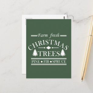 Postal Árboles de Navidad de pino modernos y frescos de g
