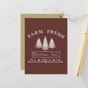 Postal Árboles de Navidad de pino modernos y frescos de g