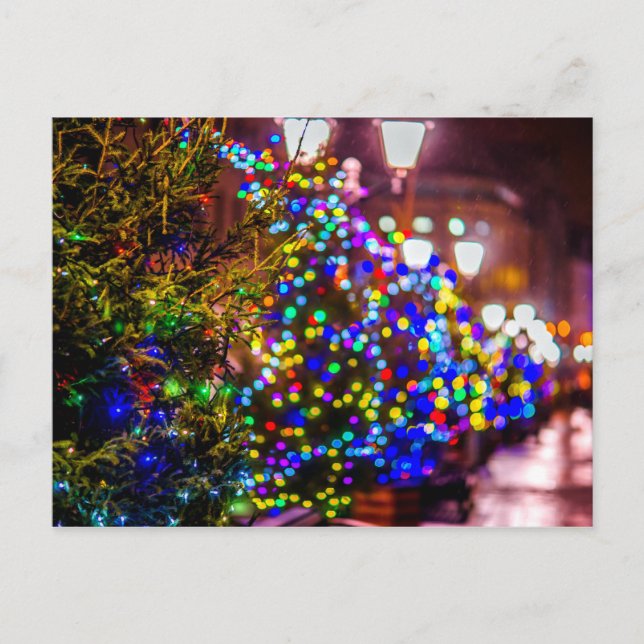 Postal Árboles De Navidad En La Calle (Anverso)