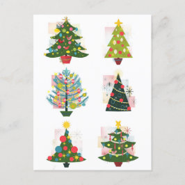 Postal Árboles de Navidad retro