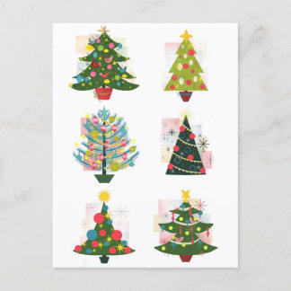 Postal Árboles de Navidad retro