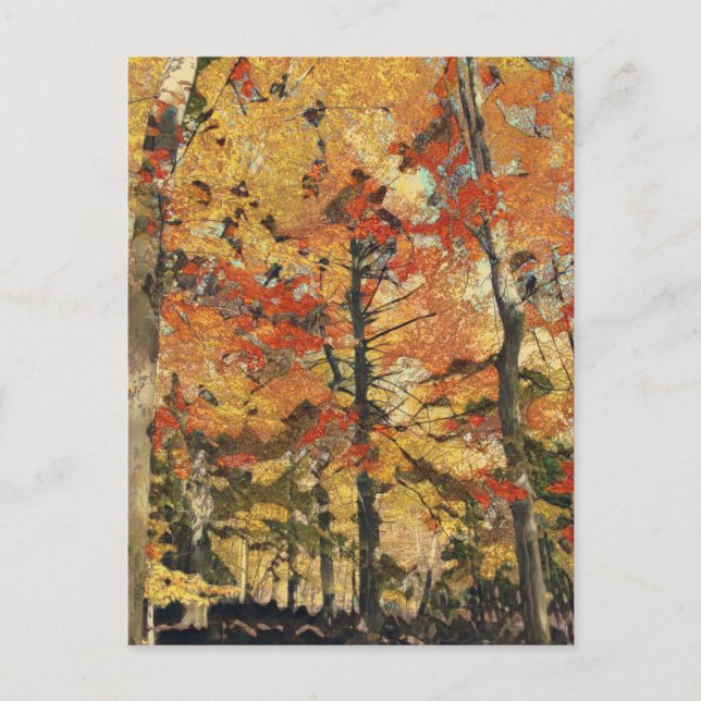 Postal Árboles dorados (Anverso)