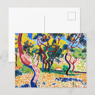 Postal Árboles en Collioure   Andre Derain  