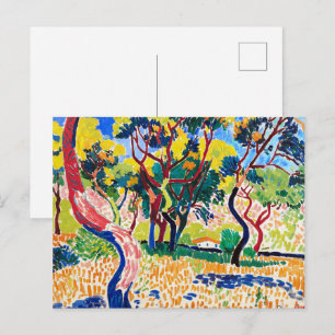 Postal Árboles en Collioure   André Derain  