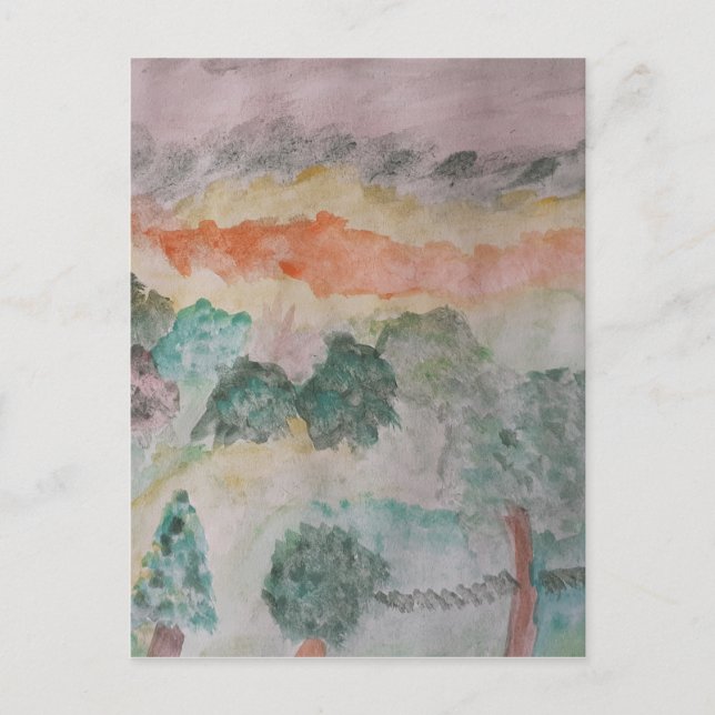 Postal Árboles En La Bahía (Anverso)