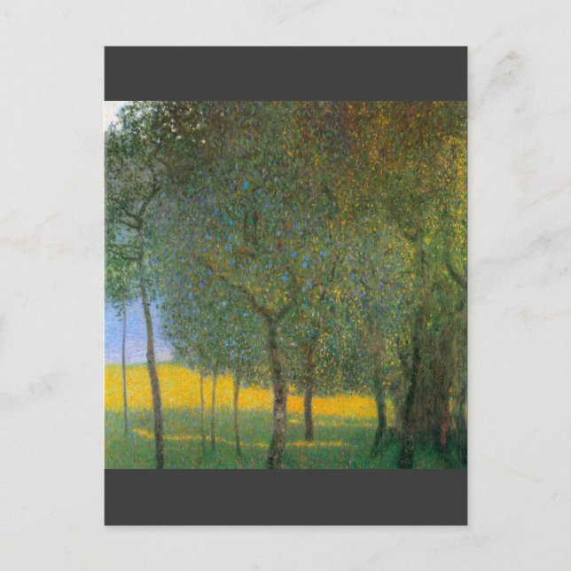 Postal Árboles frutales por Gustav Klimt (Anverso)