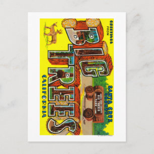 Postal Árboles grandes, California - Escenas de letras gr