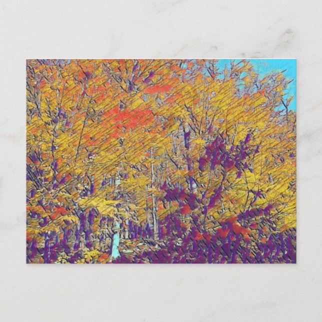Postal Árboles impresionistas modernos (Anverso)