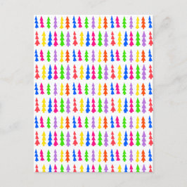 Postal Árboles navideños de mediados de siglo multicolor