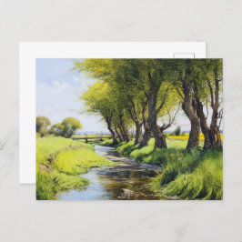Postal Árboles sombreados por una corriente que fluye