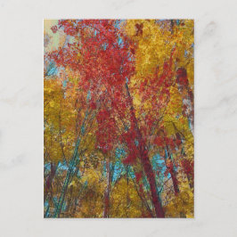 Postal Árboles verde azulados y de oro