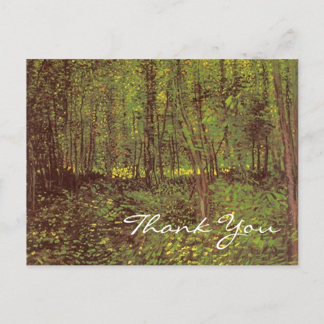 Postal Árboles y subcrecimiento de Van Gogh (Anverso)